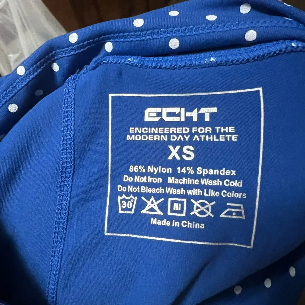 Echt women’s blue polka dot leggings size XS‎_2